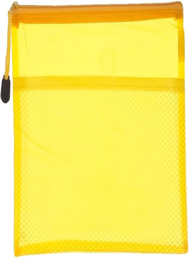 3A MS1005-A4 Plastic Zipper File 24 * 34 cm 1 Piece - Yellow
